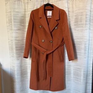 Double-Breasted Rust Coat